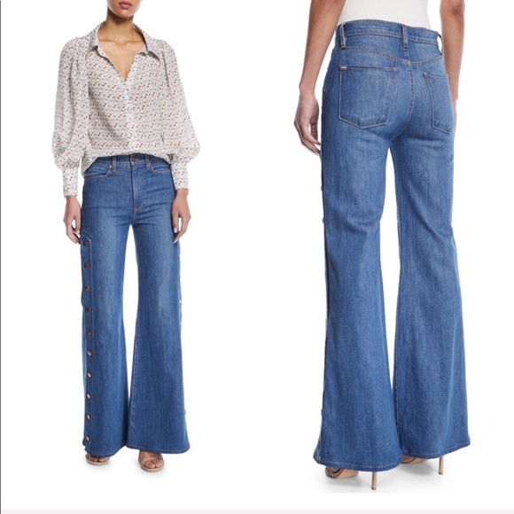 alice and olivia side snap jeans